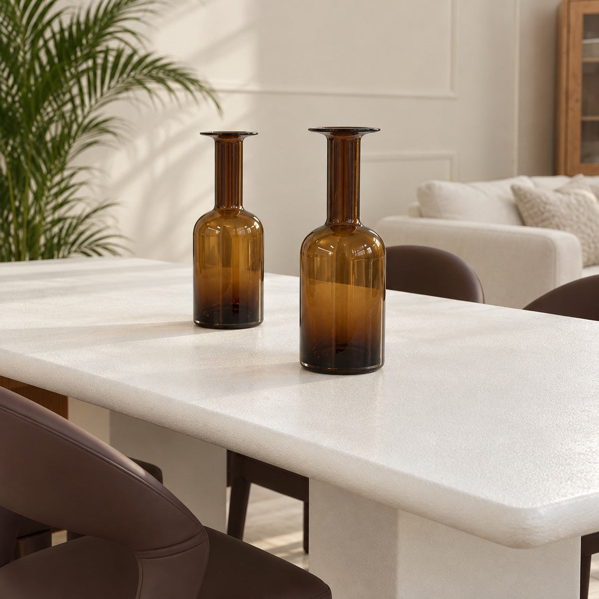 Ochre — Tall Glass Vases (pair)