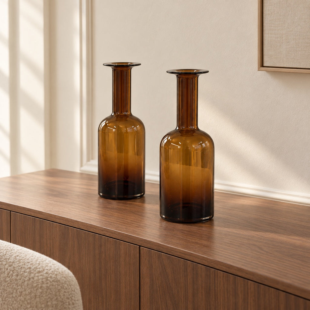 Ochre — Tall Glass Vases (pair)