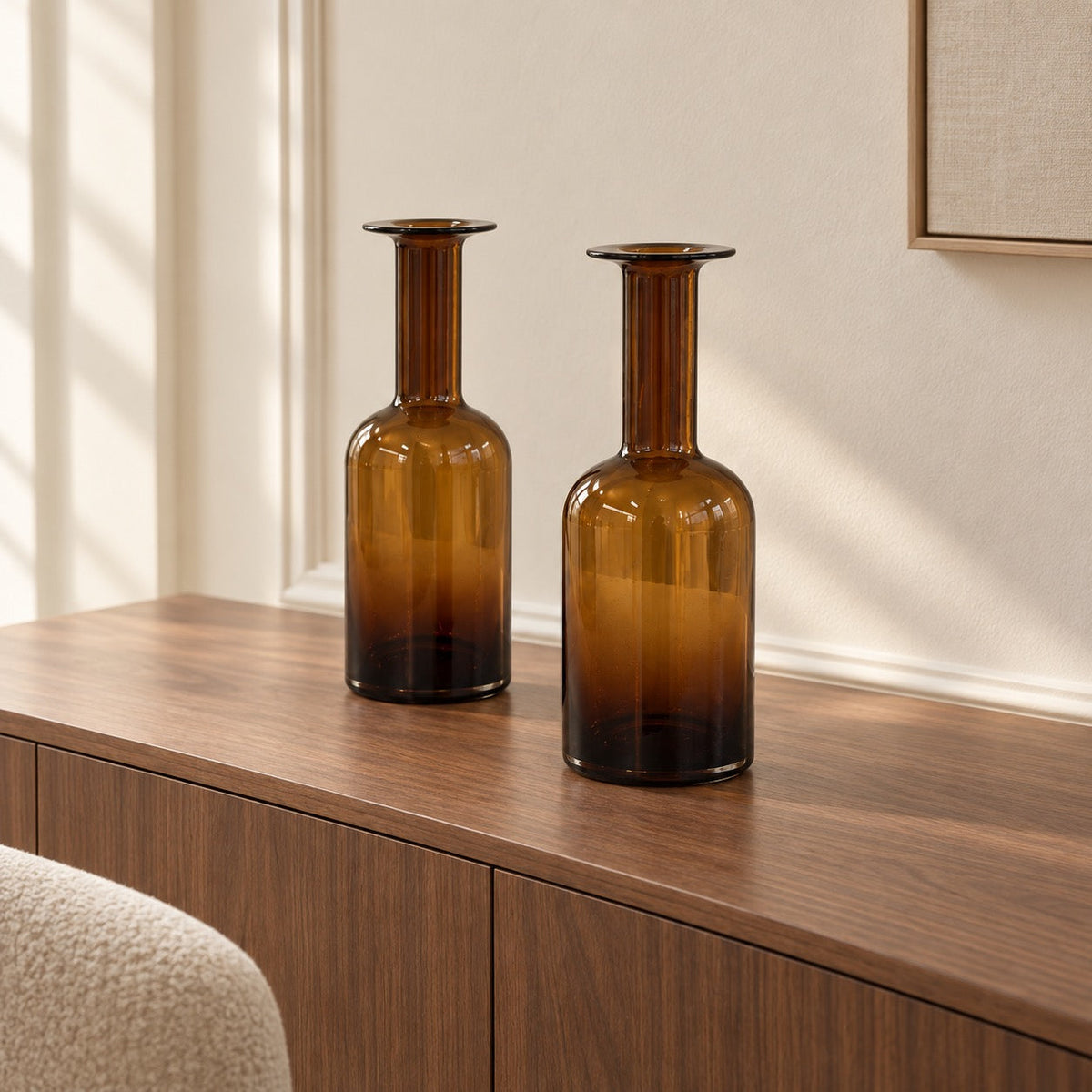 Ochre — Tall Glass Vases (pair)