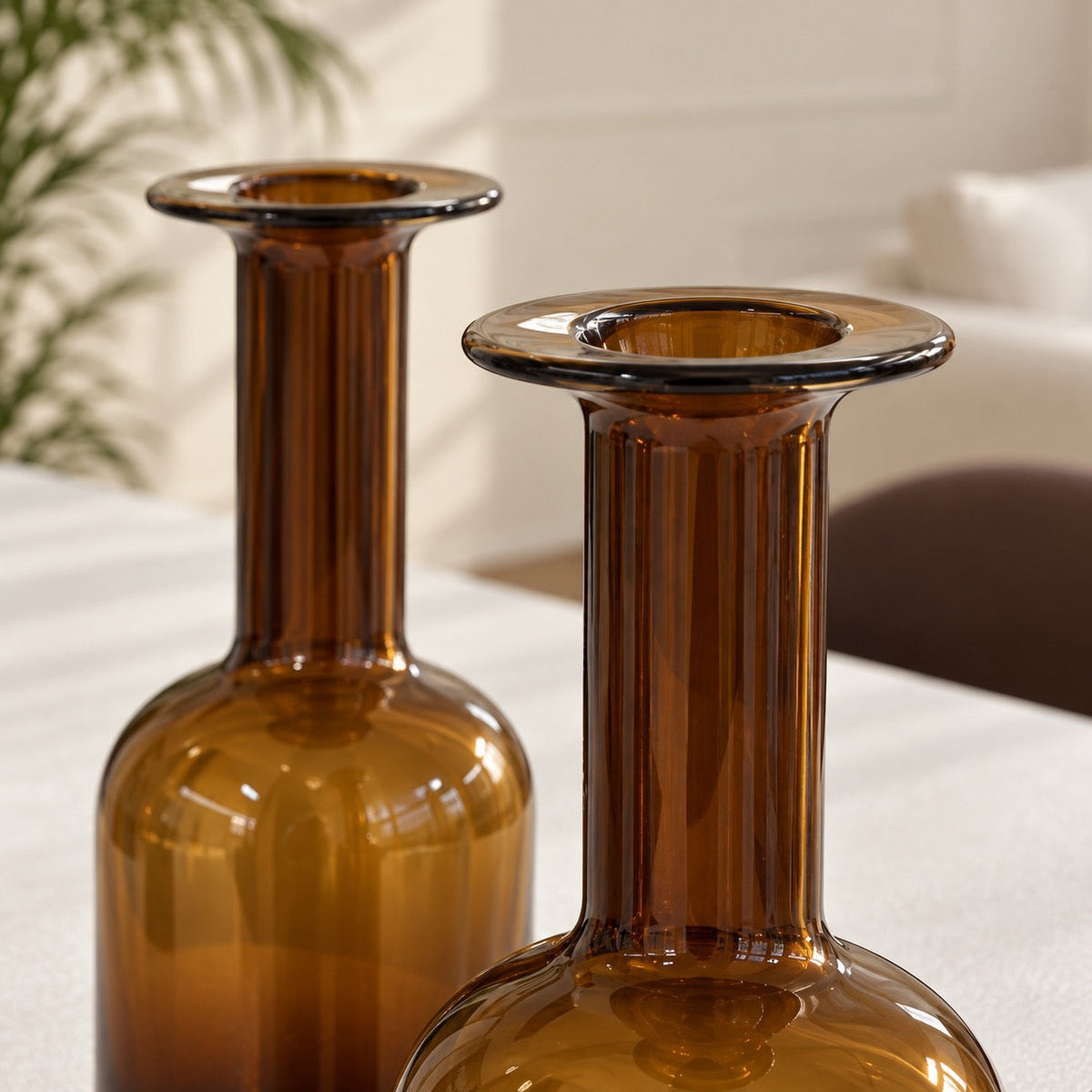 Ochre — Tall Glass Vases (pair)