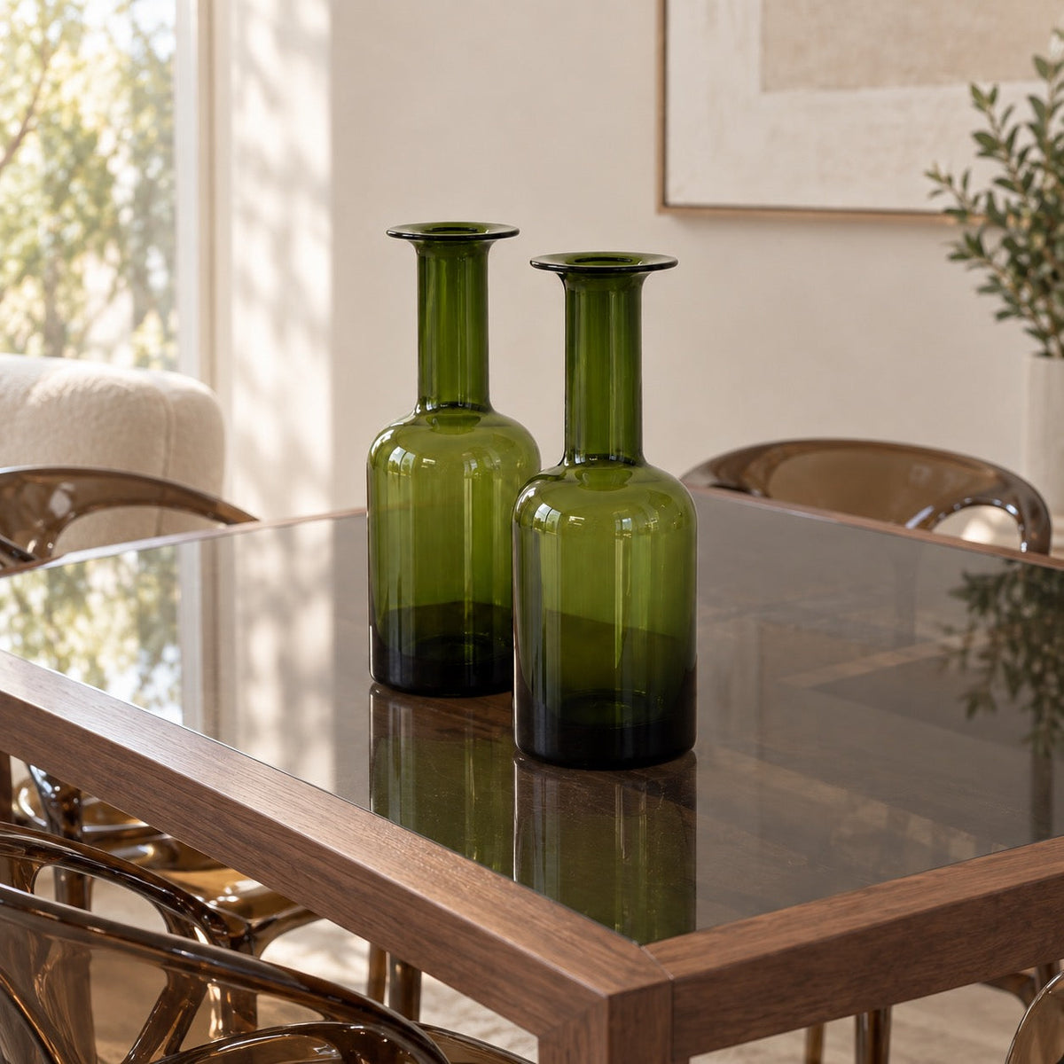 Pine — Tall Glass Vases (pair)
