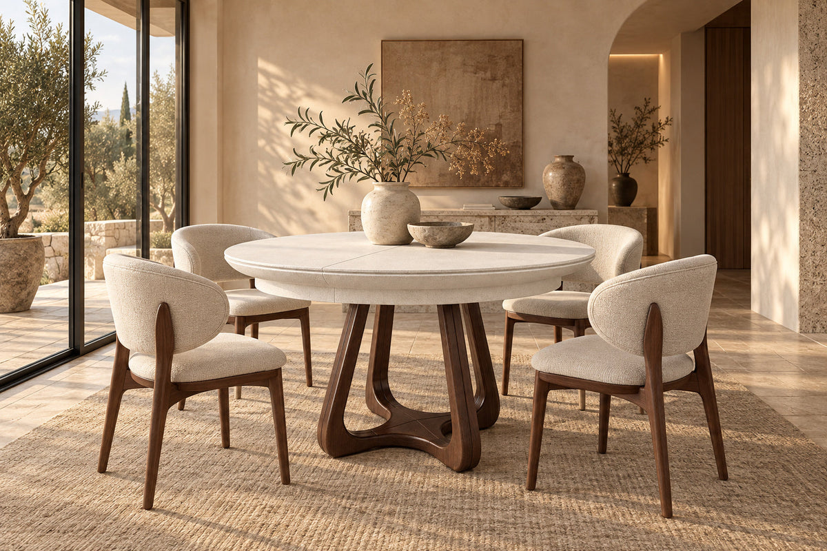 Selenite — Round Extendable Dining Table