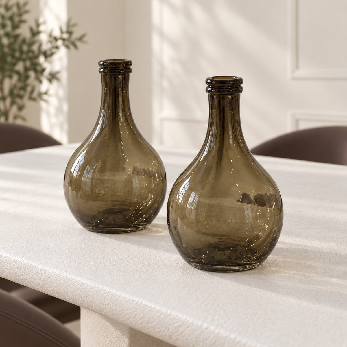 Smoke — Glass Vases (pair)