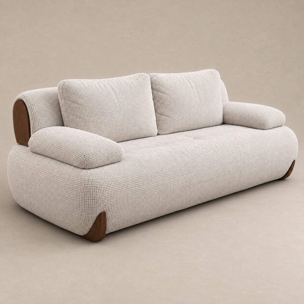 Teak — Bouclé Sofa