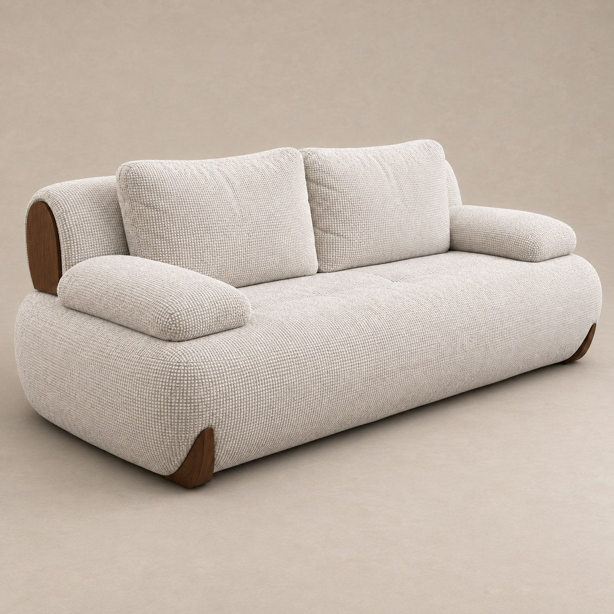 Teak — Bouclé Sofa