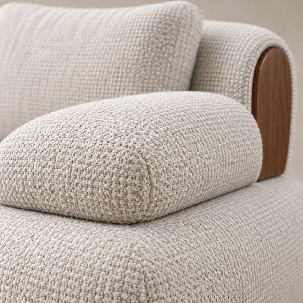 Teak — Bouclé Sofa